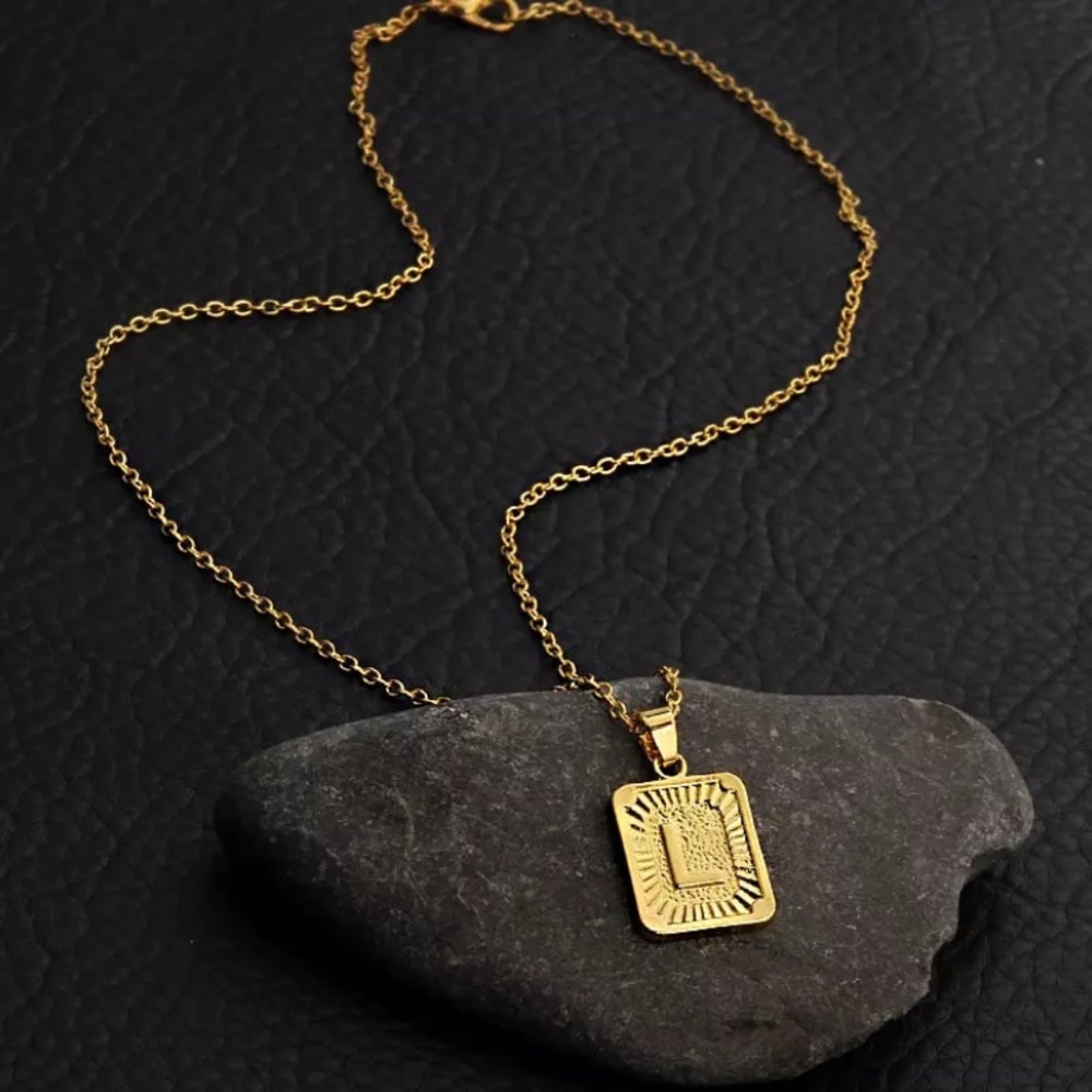 MANY LETTER AVAIL! rare letter name gold necklace♡ - Picture 3 of 4